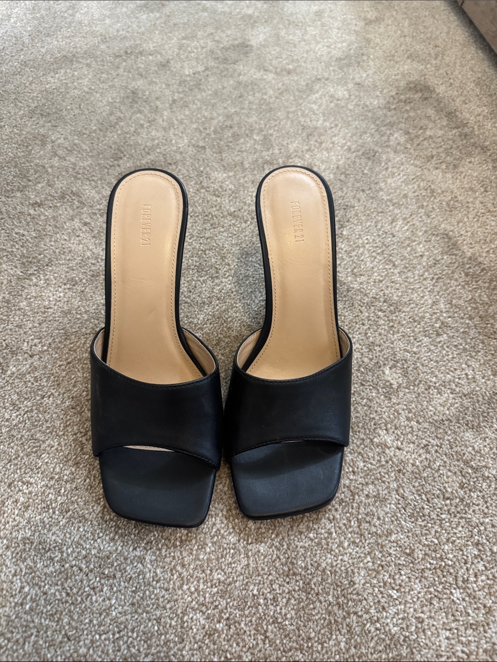 Forever 21 Black Slide Mule Heels